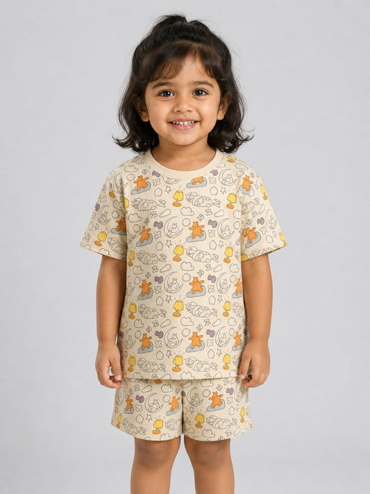 Colour Me Nightsuit for Girls | With Free Washable Markers