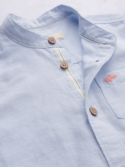 The Timeless Roll-up Sleeve Shirt for Boys (Blue)