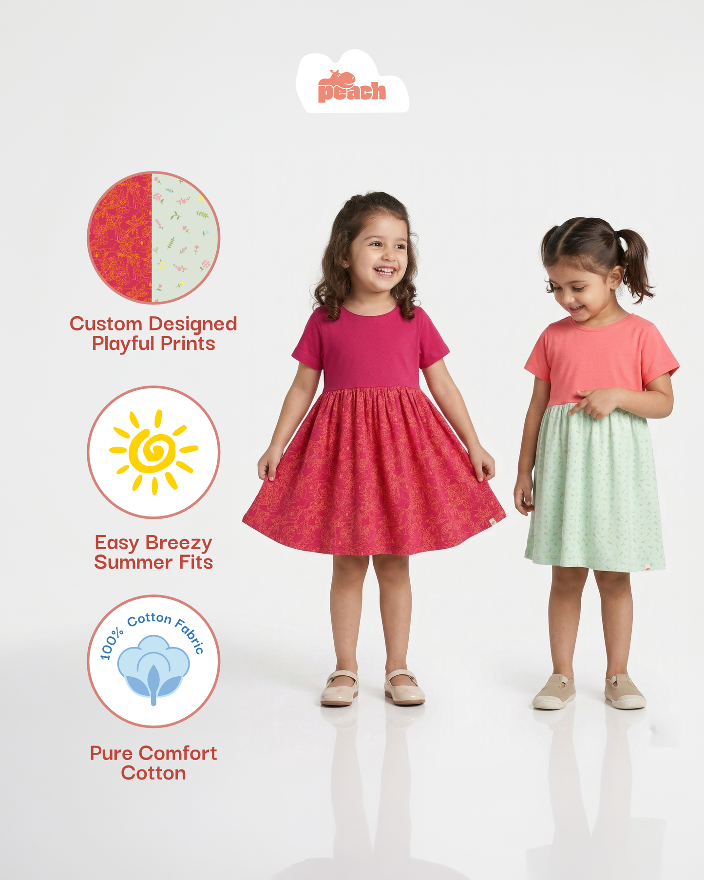 Fruity Fun Super Soft Dress for Girls (Pink)