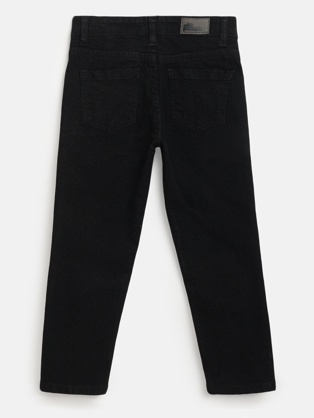 Black Cotton Slim Fit Stretchable Jeans for Boys