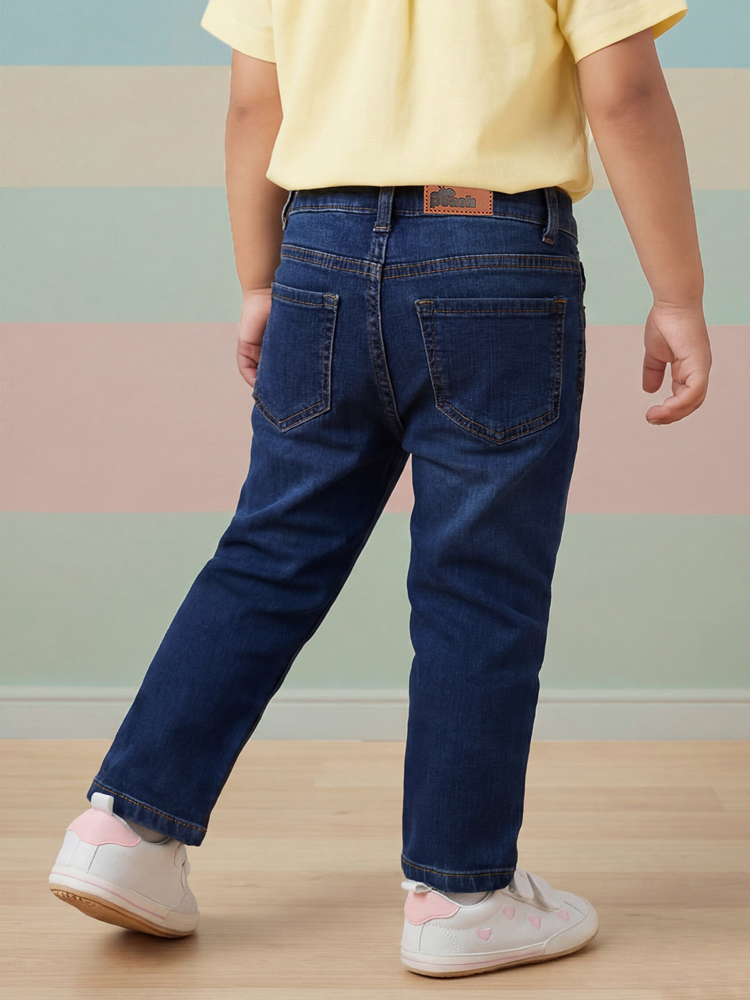 Indigo Cotton Relaxed Fit Smart Stretchable Jeans for Boys