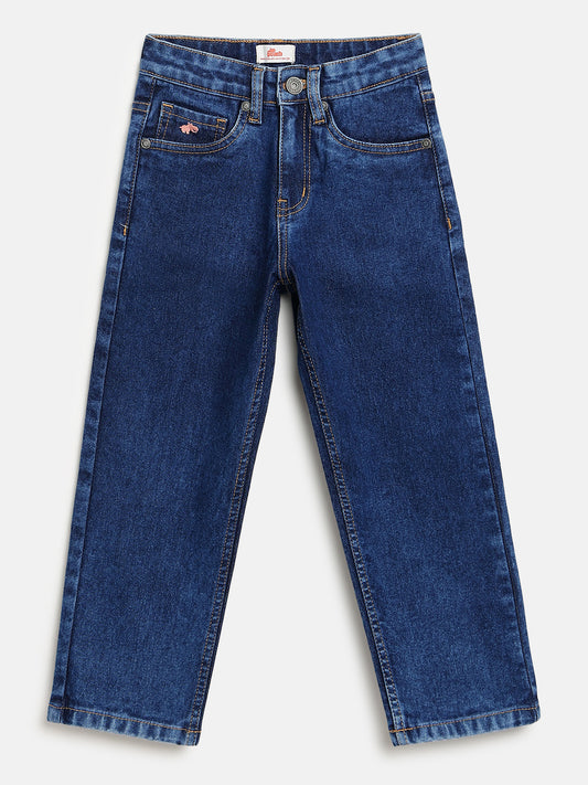 Indigo Cotton Relaxed Fit Smart Stretchable Jeans for Boys