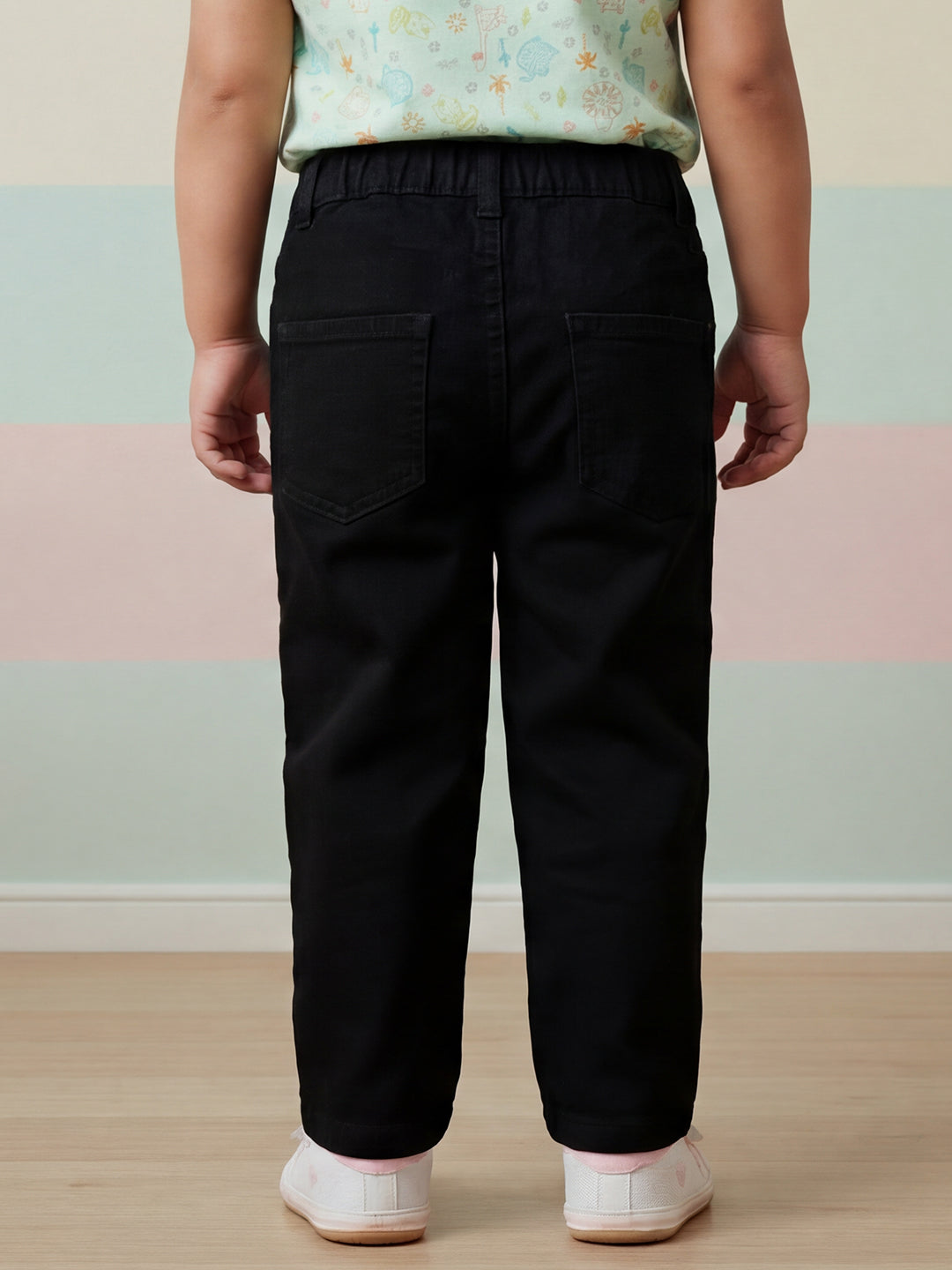 Black 100% Cotton Comfortable and Stylish Wide Leg Jeans for Girls