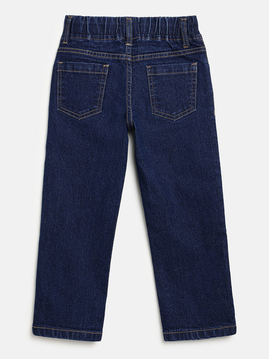 Indigo Cotton Comfortable and Stretchable Straight Fit Jeans for Girls