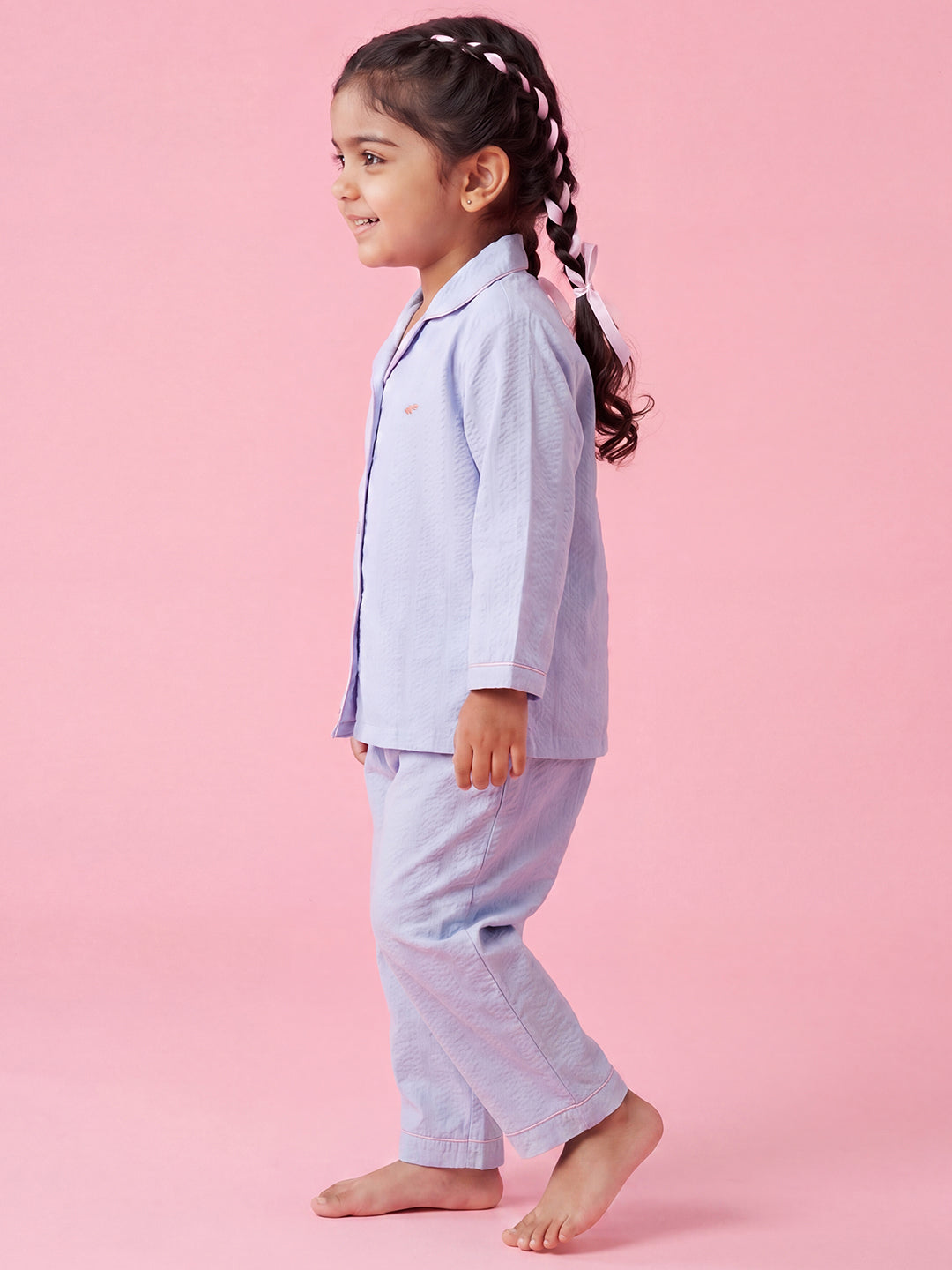 Good Night Peach Nightsuit (Blue and Pink)