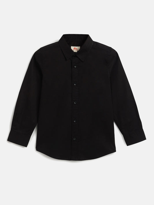Black 100% Cotton Full Sleeve Premium Formal Shirt