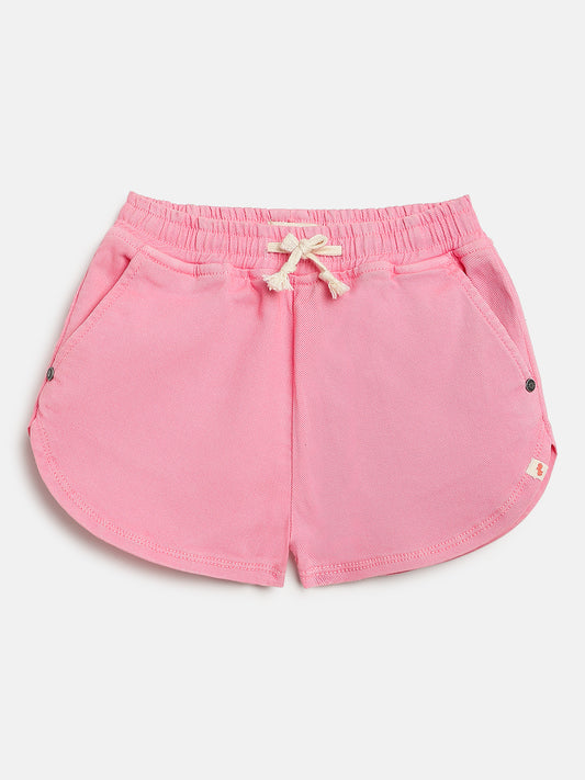 Pink 100% Cotton Denim Shorts