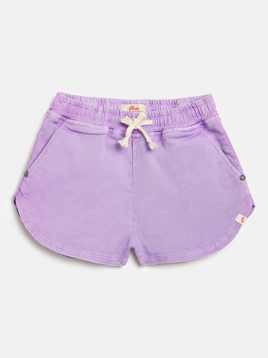Purple 100% Cotton Denim Shorts