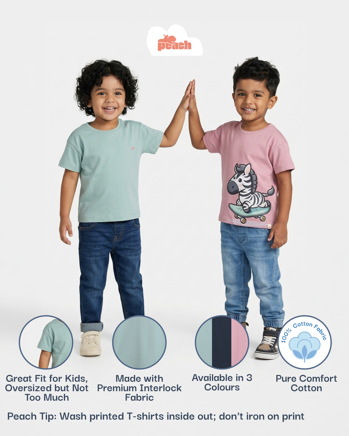 Purple Pure Cotton Comfort Oversized T-shirt for Boys