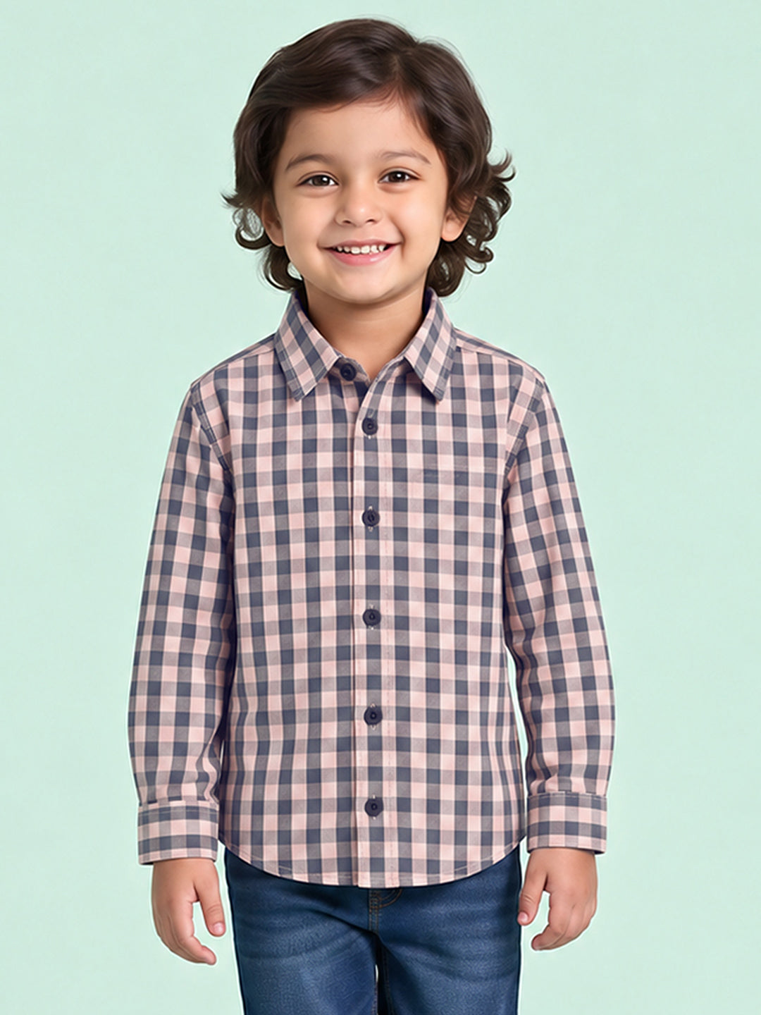 The Picnic Checks Shirt in Pink and Navy Blue