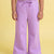 Purple Pop Cotton Flared Pants for Girls