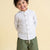 The Timeless Roll-up Sleeve Shirt for Boys (White with Blue Stripes)