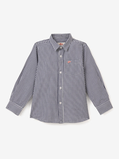The Little Checkmate Shirt in Navy Blue