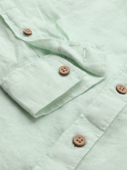 The Timeless Roll-up Sleeve Shirt for Boys (Green)