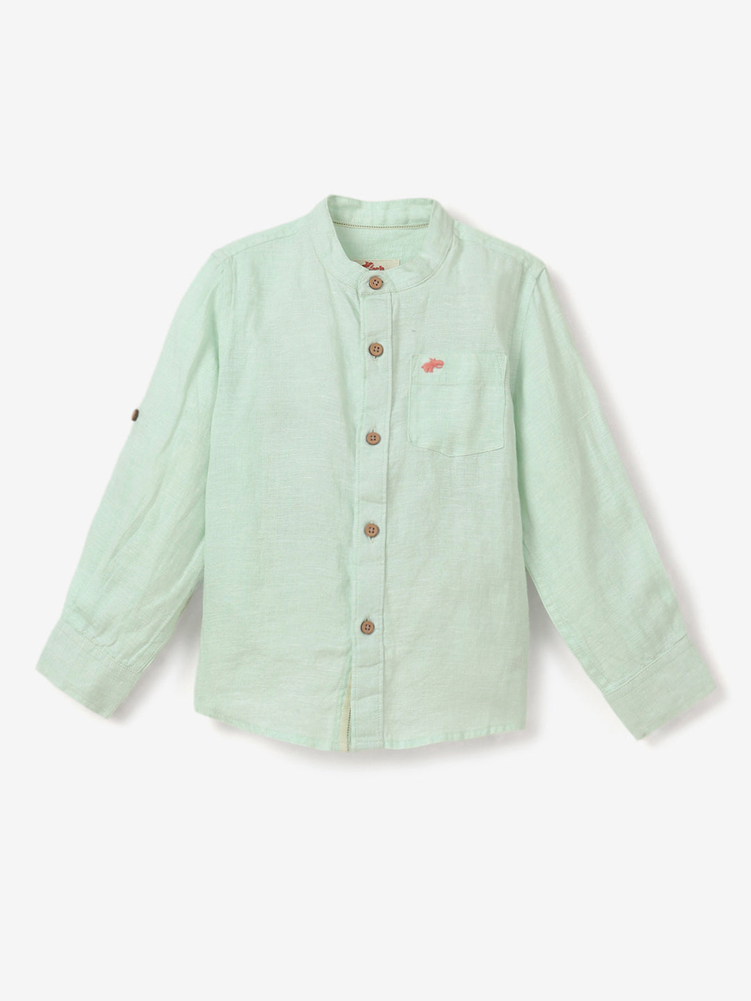 The Timeless Roll-up Sleeve Shirt for Boys (Green)