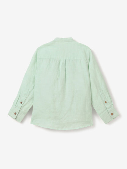 The Timeless Roll-up Sleeve Shirt for Boys (Green)