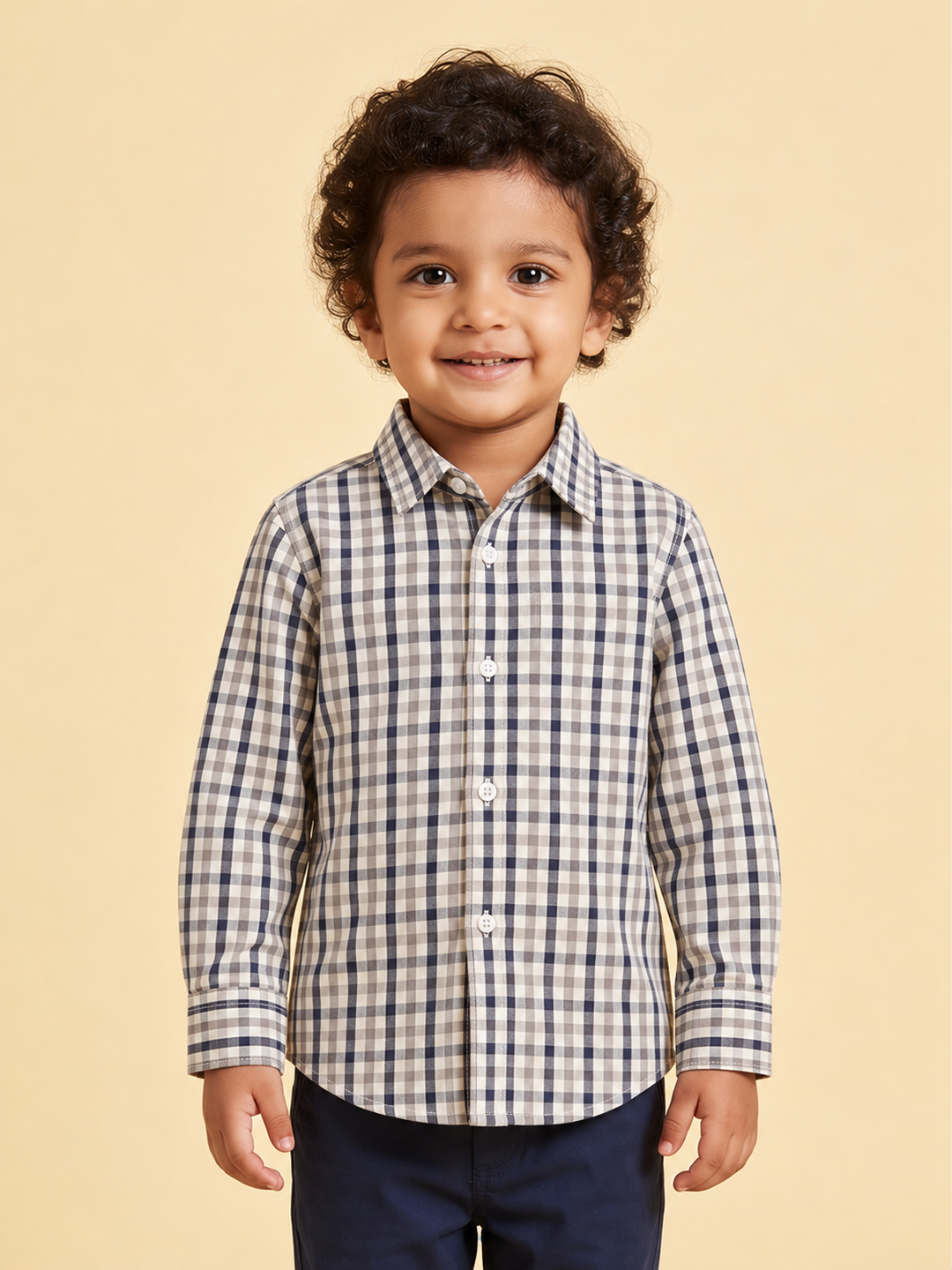 The Picnic Checks Shirt in Navy Blue and Grey