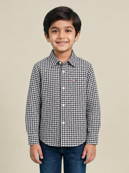 The Little Checkmate Shirt in Black