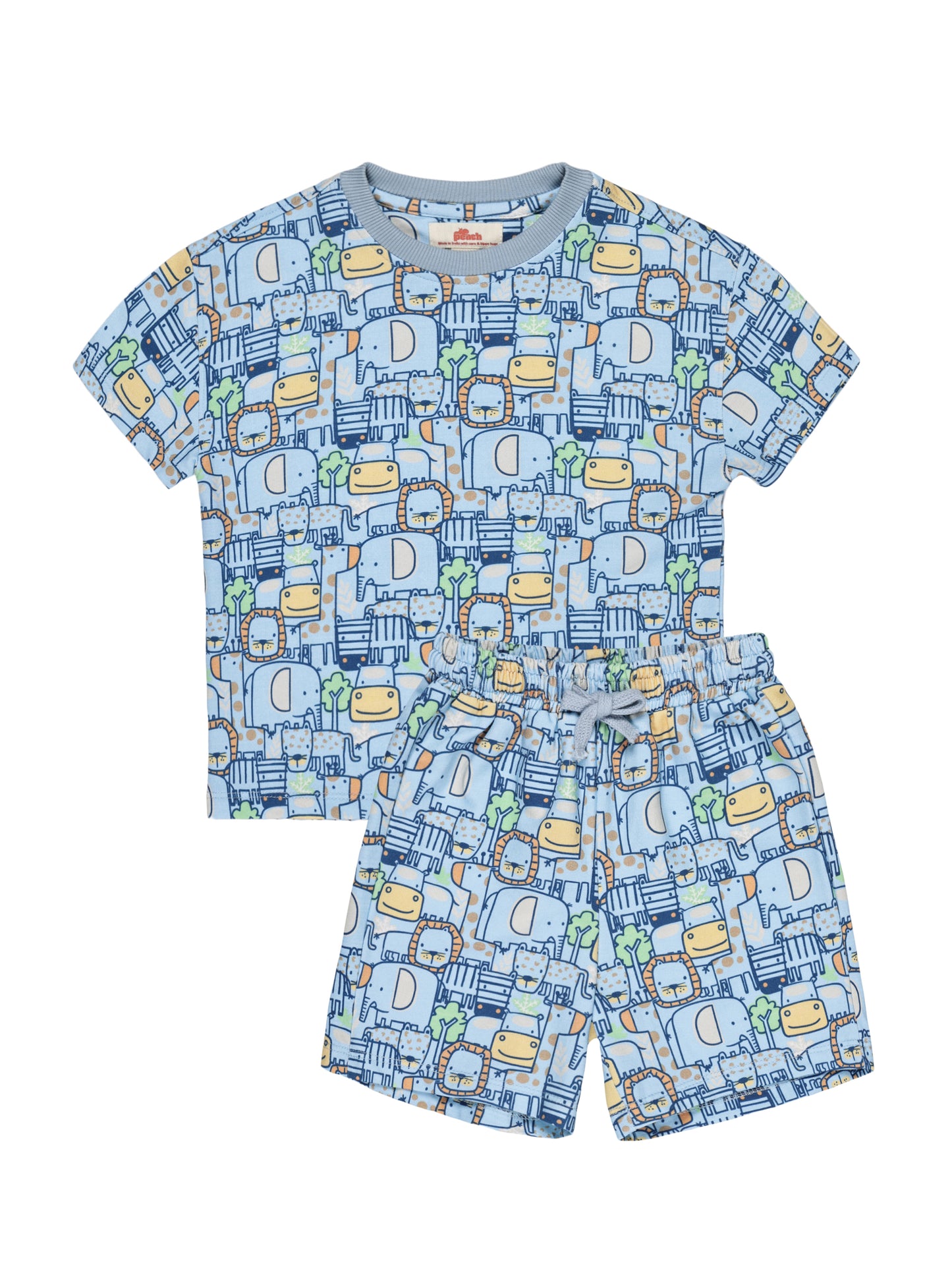 Jungle Friends Oversized Coord Set for Boys (Blue)