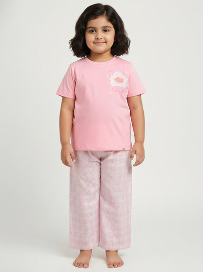 Pink 100% Cotton Nightsuit Set