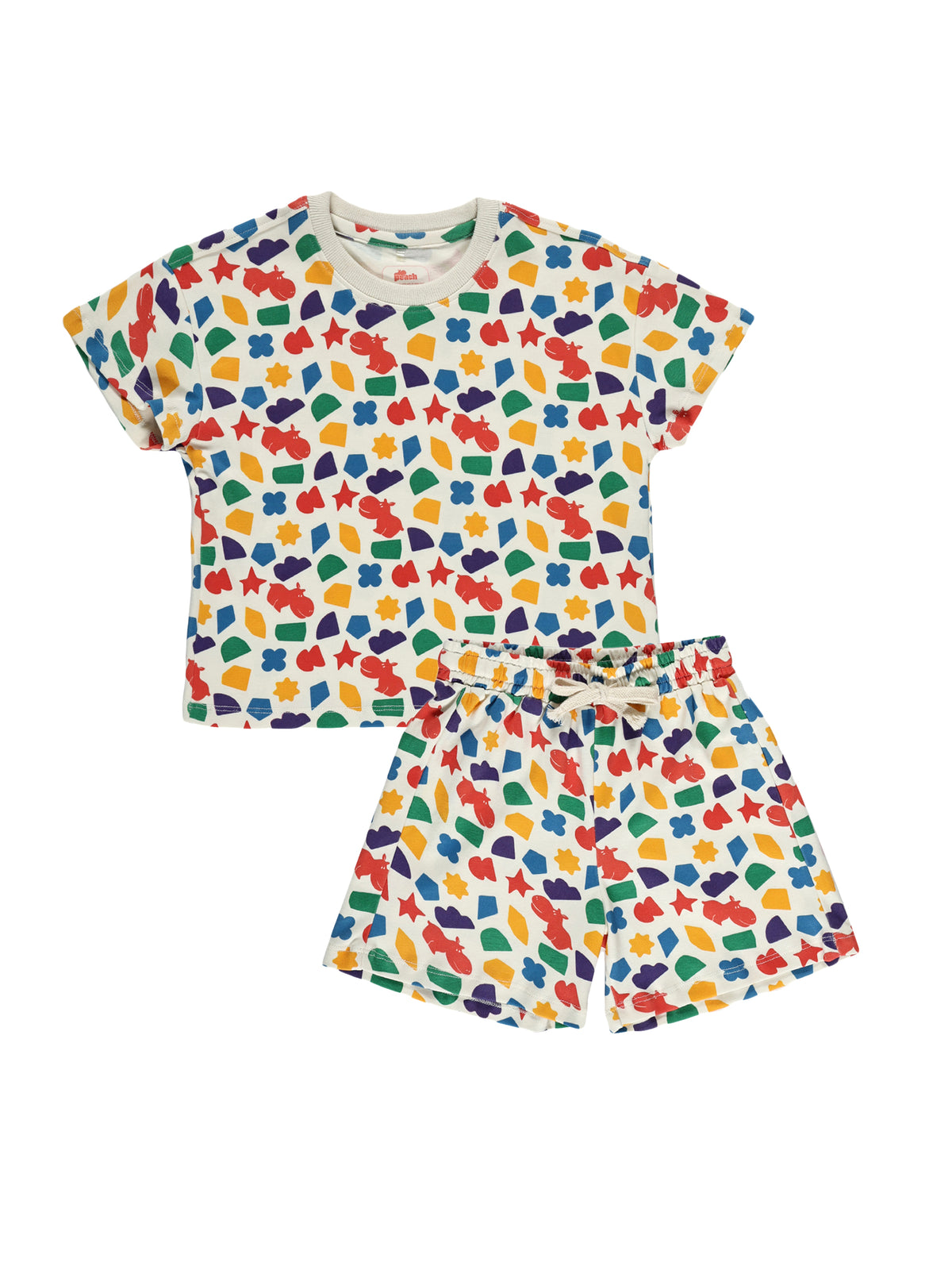 Oversized pure cotton coord set for kids, girls and boys. Comfortable, off white, playful, premium daily wear kids 