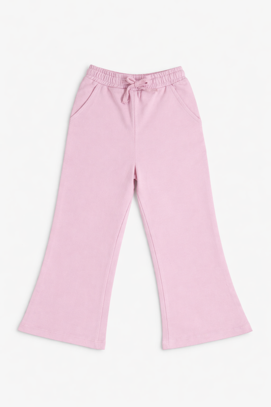 Purple 100% Cotton Flared Track Pants