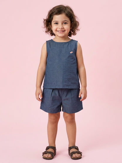 Peach brand coord set for girls blue summer fashion