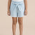 Floral Fun Paper Bag Shorts for Girls (Sky Blue)