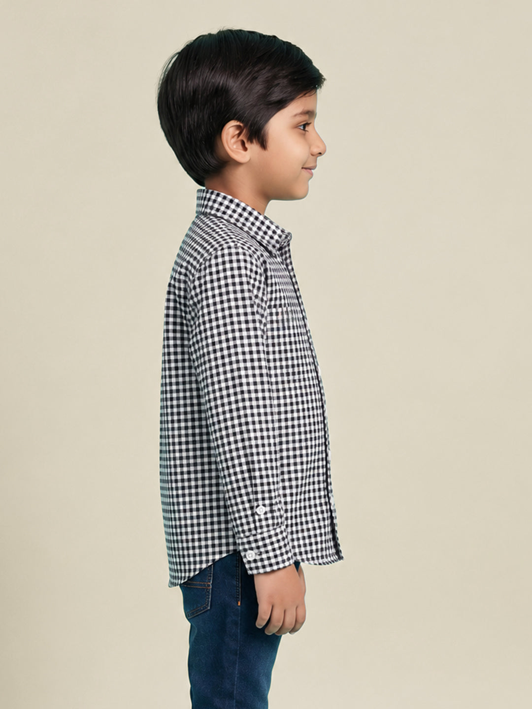 The Little Checkmate Shirt in Black