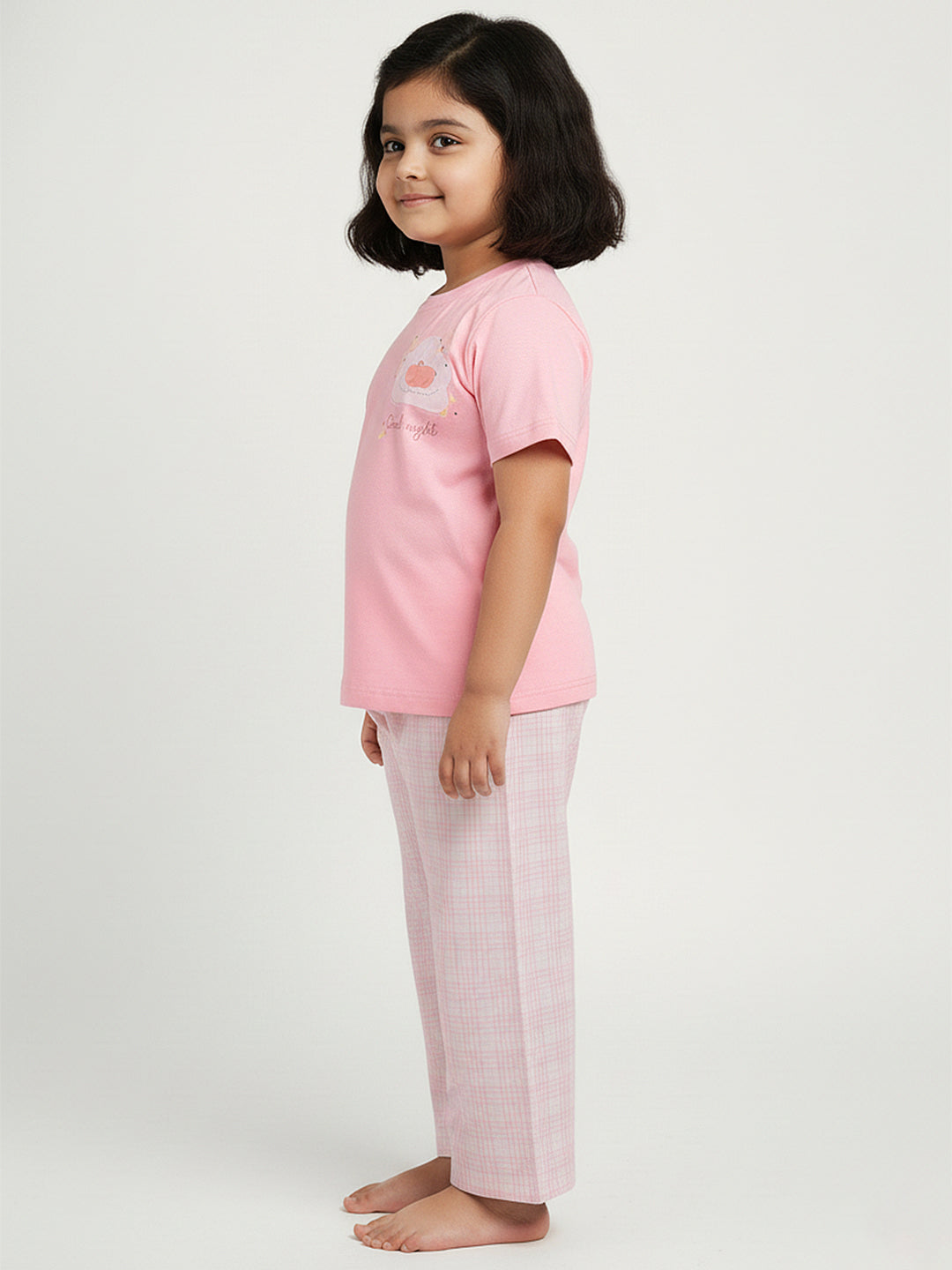 Pink 100% Cotton Nightsuit Set