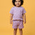Peach Signature Oversized Coord Set for Kids (Purple)
