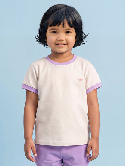 Everyday Basics: Value Pack of 2 100% Cotton T-shirt For Girls (Cream and Orange)