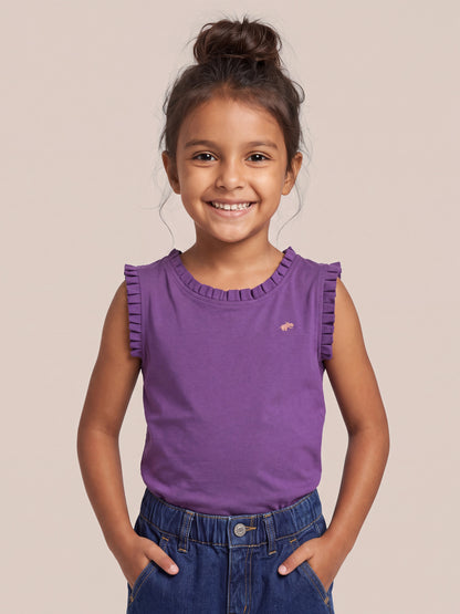 Dainty Frill T-shirt in Purple for Girls
