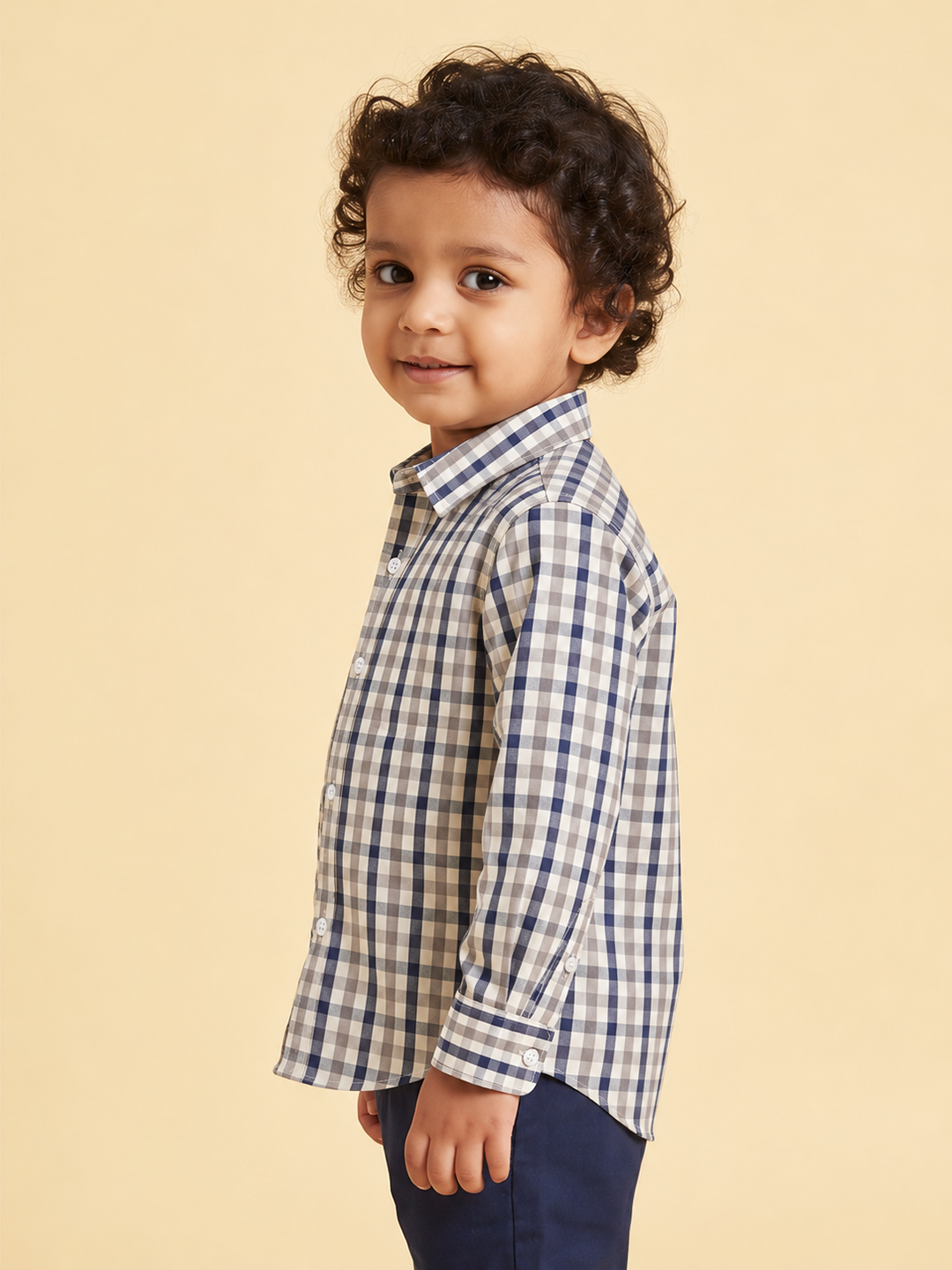 The Picnic Checks Shirt in Navy Blue and Grey