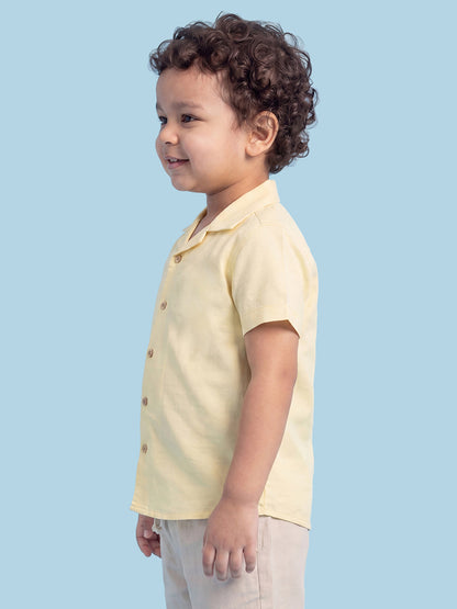 On Vacay Casual Resort Collared Shirt for Boys (Yellow)