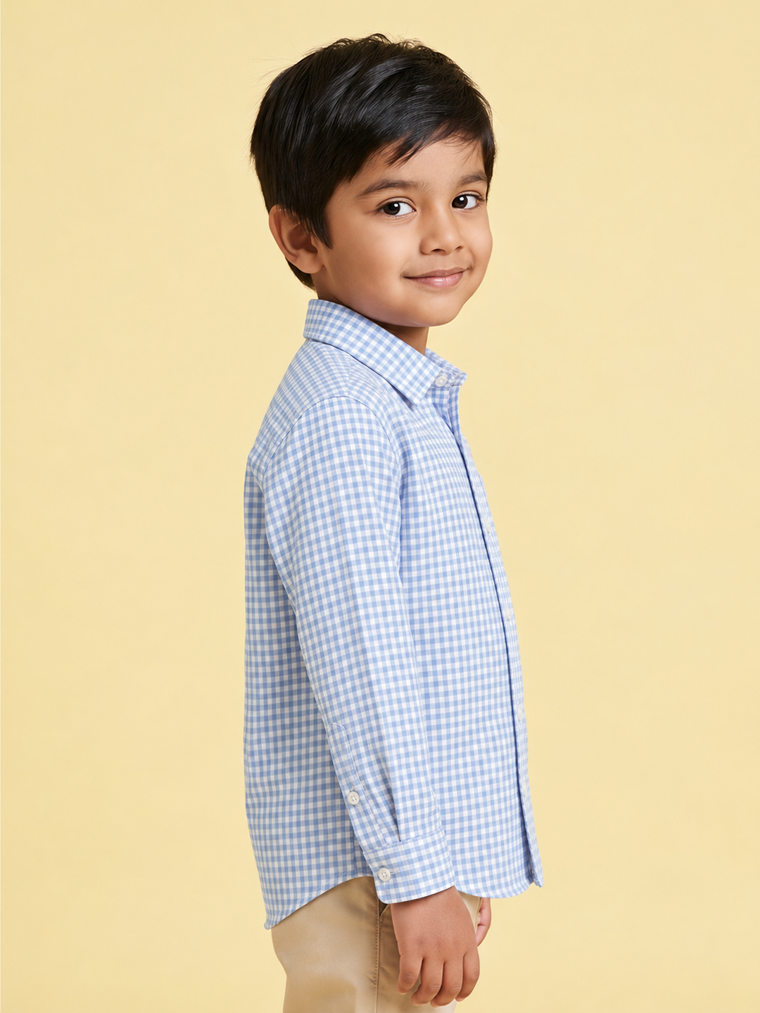 The Little Checkmate Shirt in Sky Blue