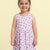 Floral Bloom Cross Back Dress for Girls (Purple)