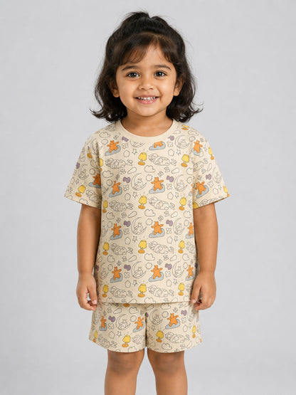 Colour Me Nightsuit for Girls | With Free Washable Markers