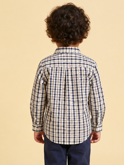 The Picnic Checks Shirt in Navy Blue and Grey