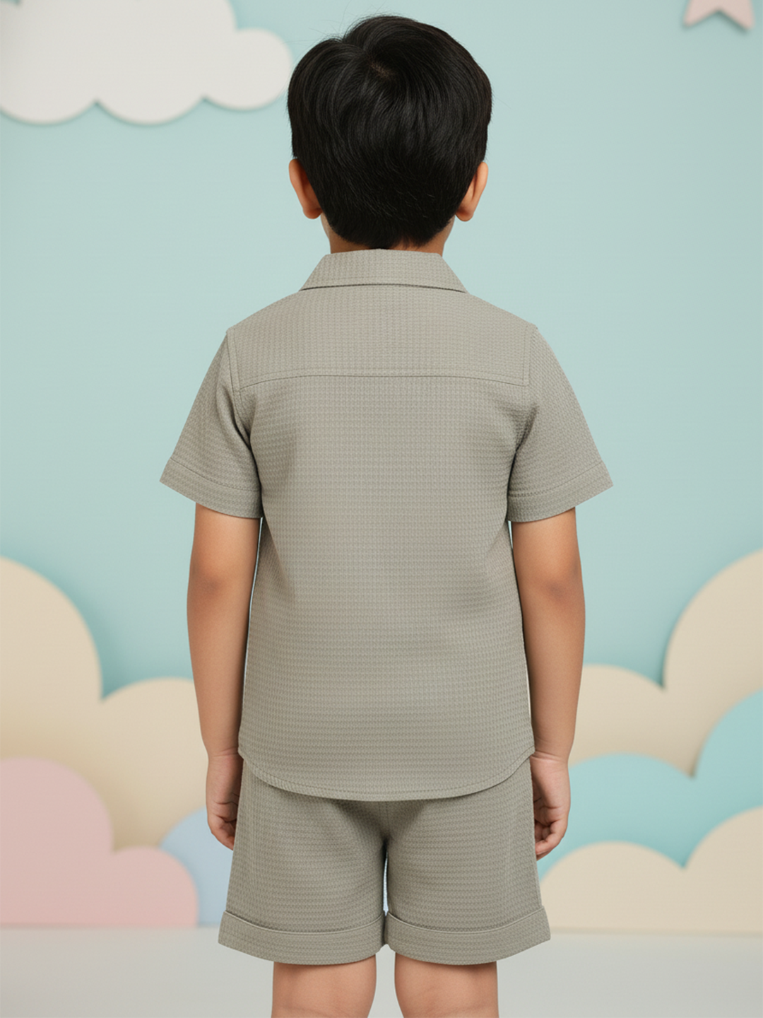 Olive 100% Cotton Waffle Textured Coord Set