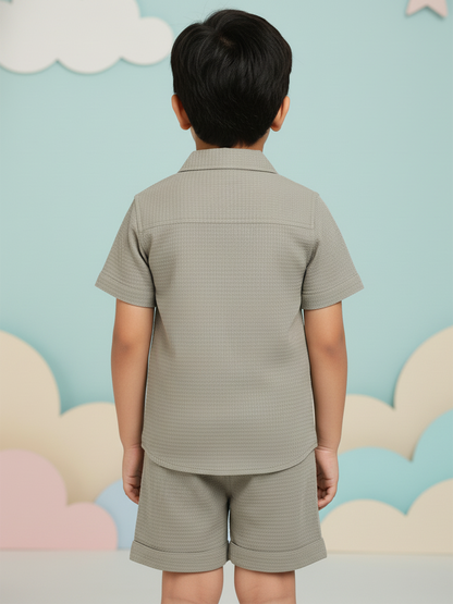 Olive 100% Cotton Waffle Textured Coord Set