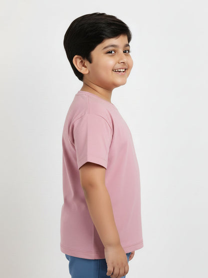 Purple 100% Cotton Interlock Oversized Fit Animal Printed Short Sleeves T-shirt