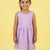 Animals in a Line Cross Back Dress for Girls (Pastel Purple)