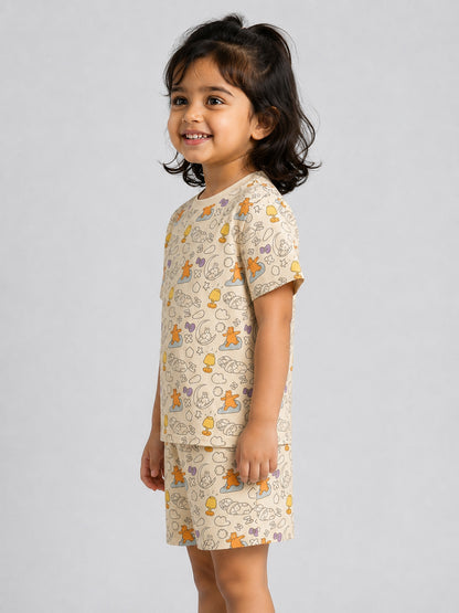 Colour Me Nightsuit for Girls | With Free Washable Markers