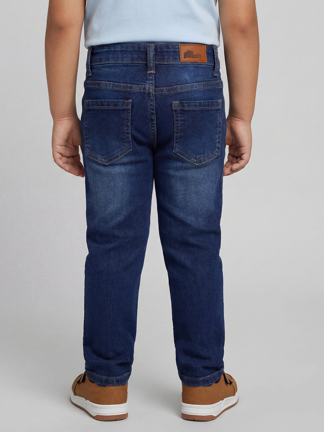 Indigo Cotton Slim Fit Stretchable Jeans for Boys