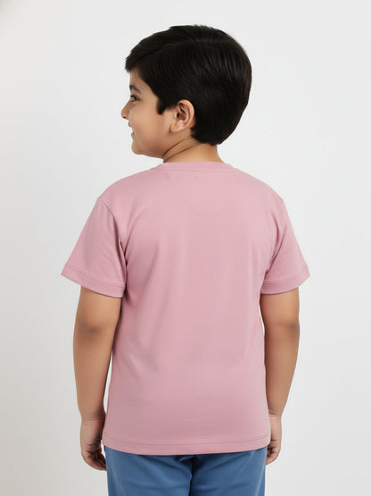 Purple 100% Cotton Interlock Oversized Fit Animal Printed Short Sleeves T-shirt