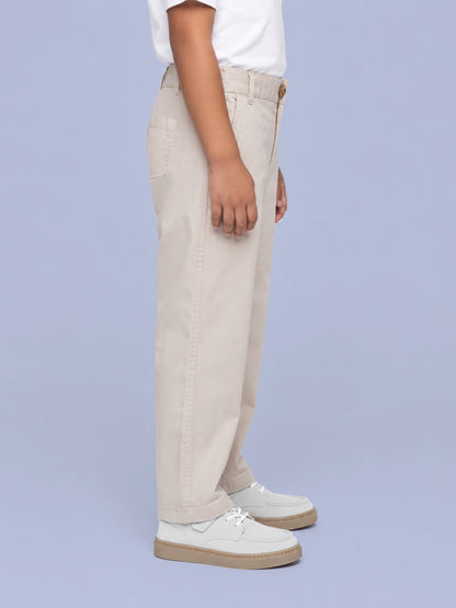 Wardrobe Essential Formal Trousers for Boys in Beige