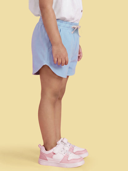Everyday Basics: Value Pack of 2 100% Cotton Shorts For Girls (Pink and Blue)
