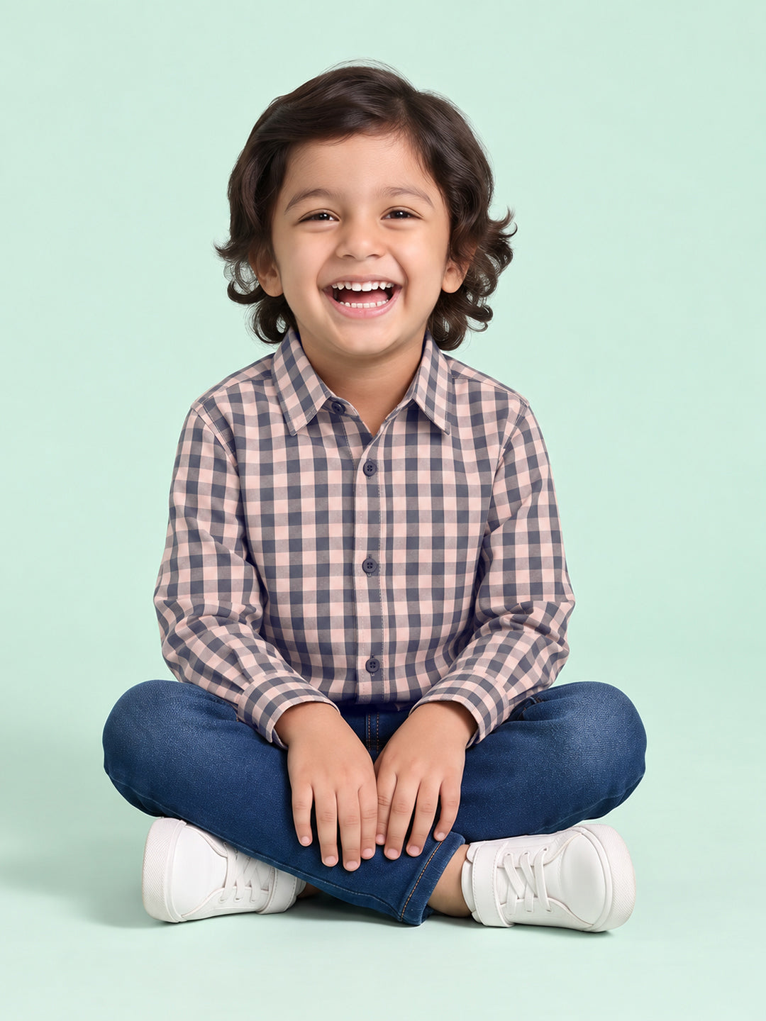 The Picnic Checks Shirt in Pink and Navy Blue