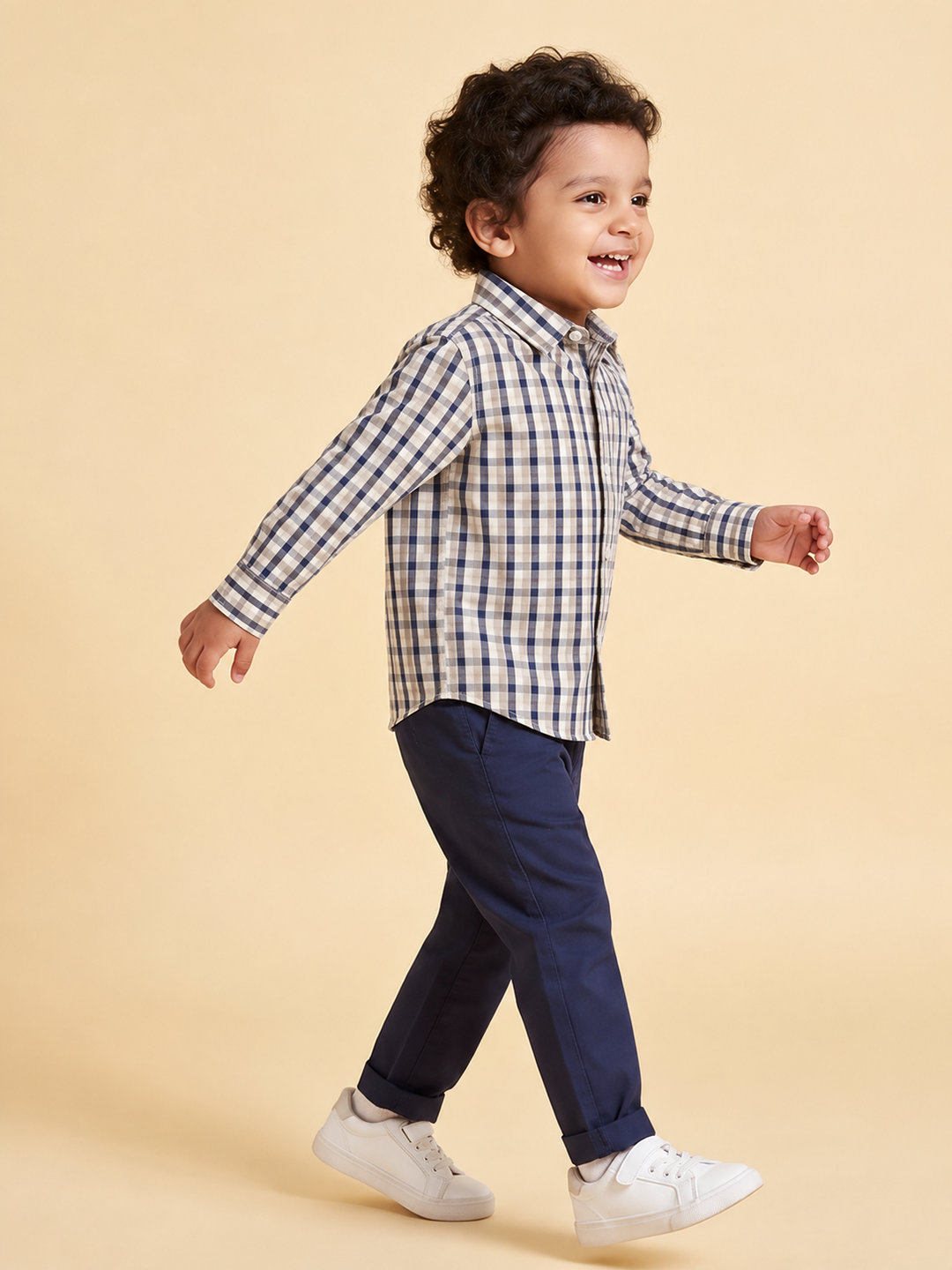 The Picnic Checks Shirt in Navy Blue and Grey